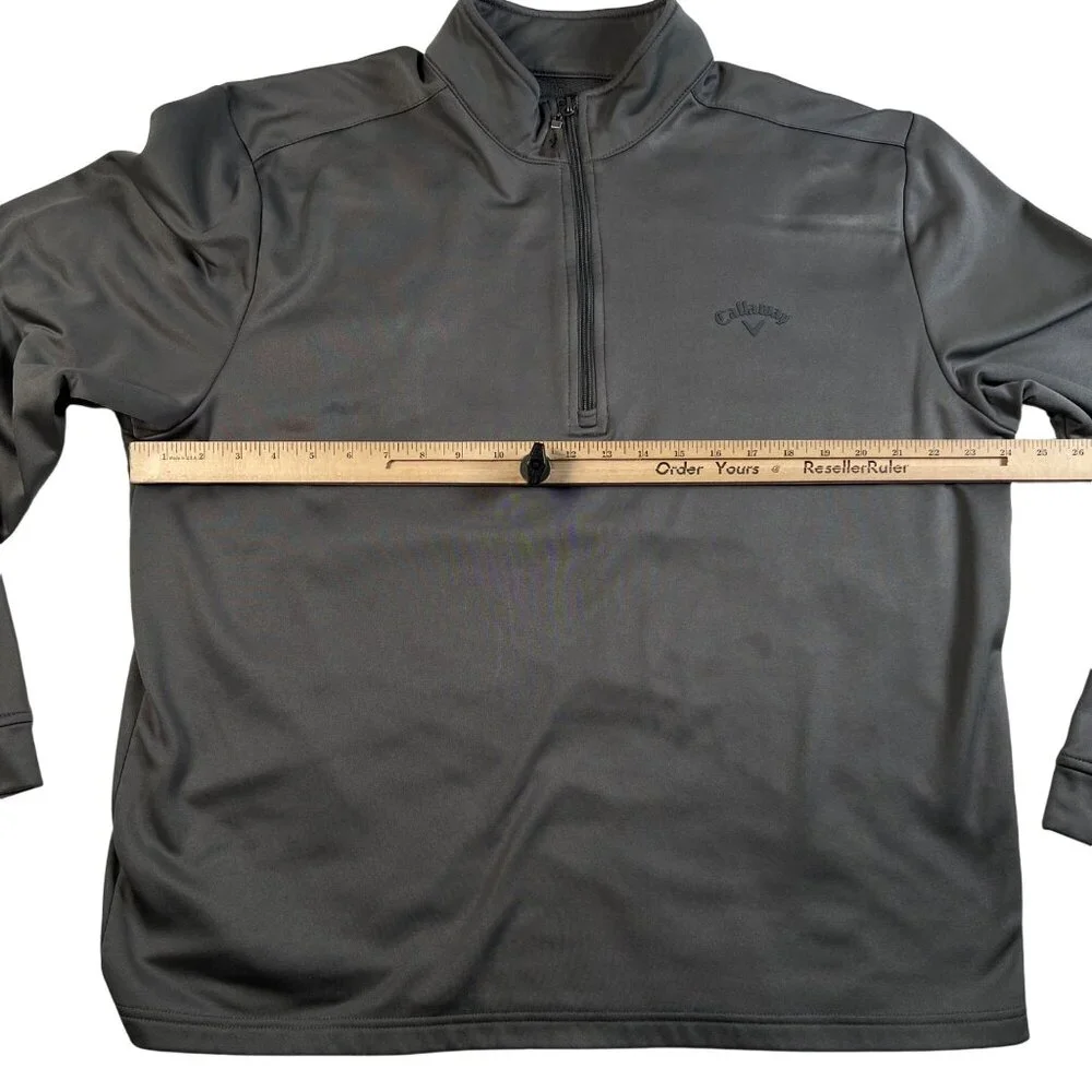 Callaway Golf Shirt Men's Long Sleeve 1/4 Zip Mock Neck Pullover Gray XL - Picture 5 of 11